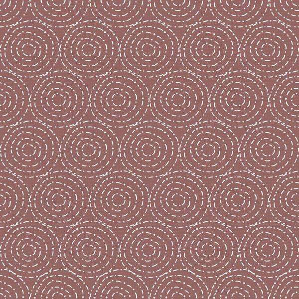 Seamless abstract pattern with terracotta and white concentric circles