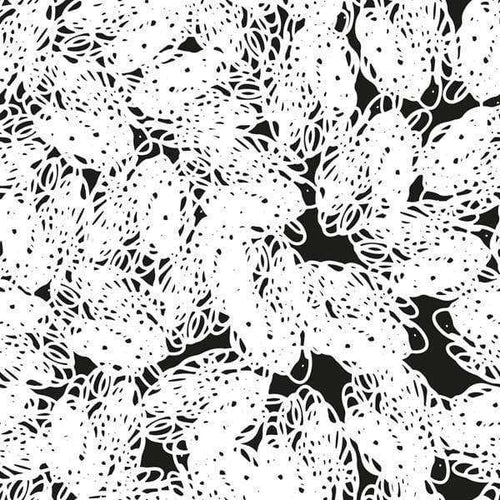 Black and white abstract floral pattern
