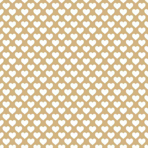 Seamless pattern of white hearts on a beige background