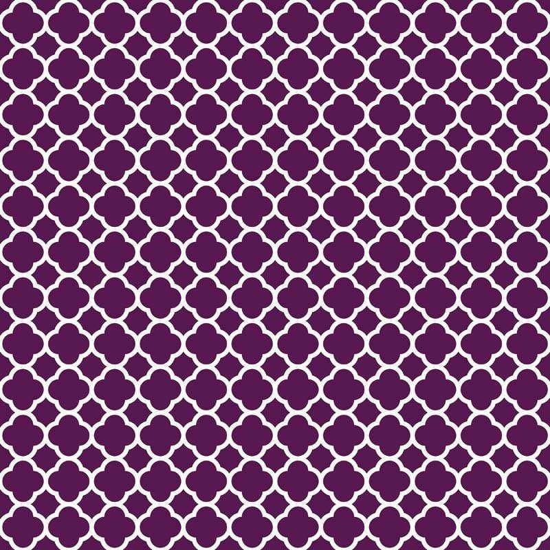 Geometric purple quatrefoil pattern on a light background