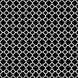 Black and white floral geometric pattern