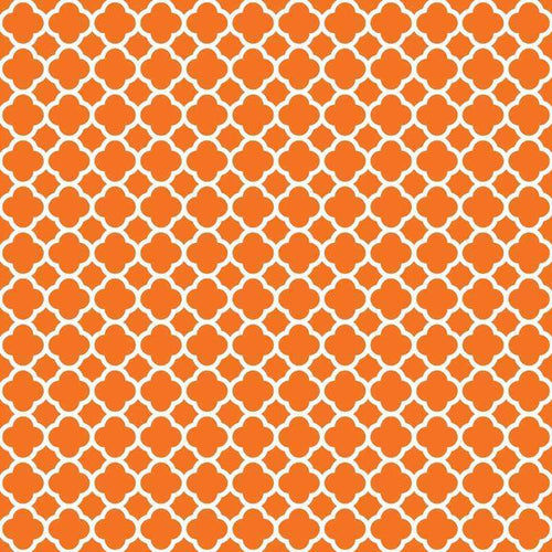 Quatrefoil lattice pattern in shades of orange
