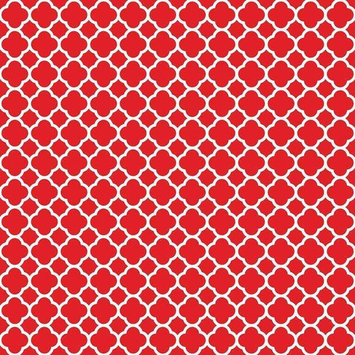 Seamless red floral pattern on a white background