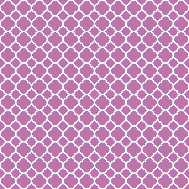 Seamless lavender quatrefoil pattern on a taupe background