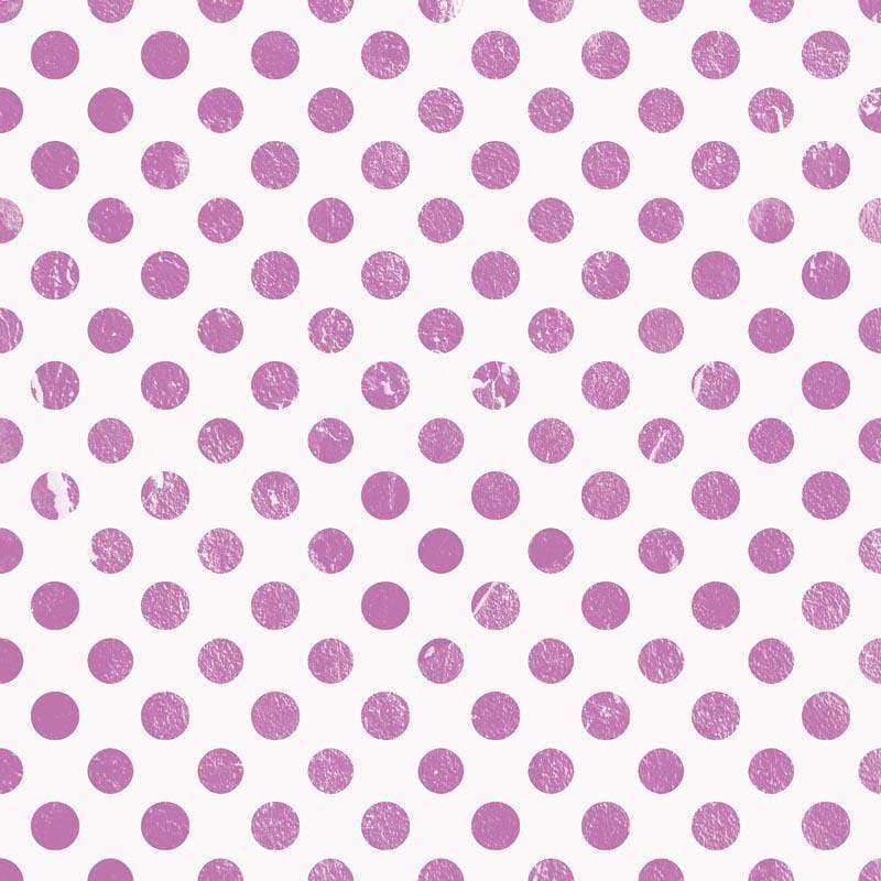 Distressed purple polka dot pattern on off-white background