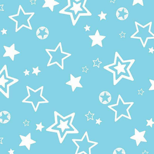 Assorted stars on a turquoise background