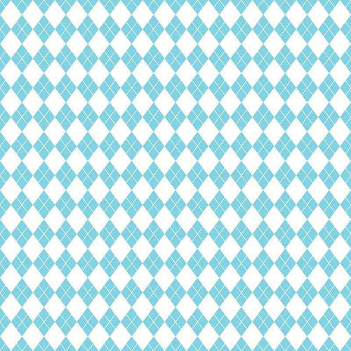 Seamless aqua blue and white diamond pattern