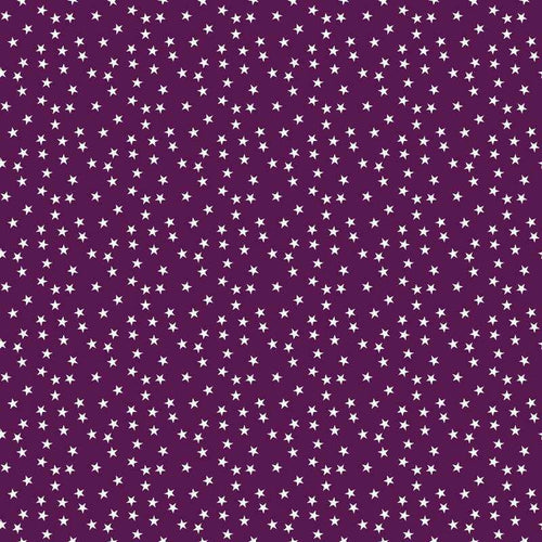 Small white stars on a deep purple background pattern