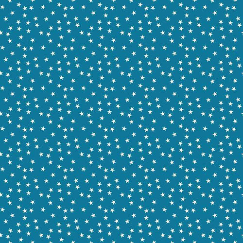 Repeated white star pattern on a teal background