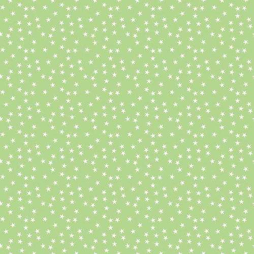 Light green background with small white star patterns
