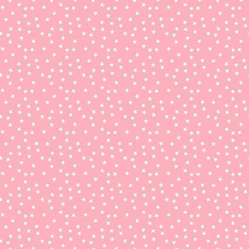 Small white stars on a soft pink background