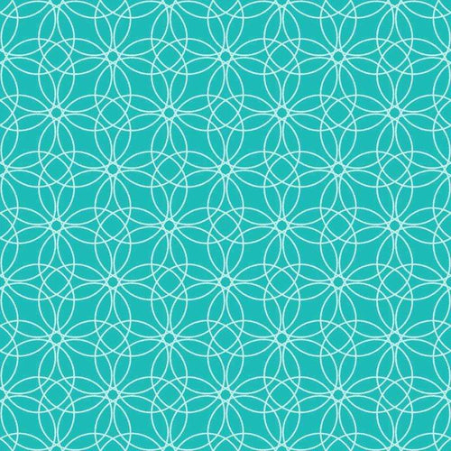 Teal and white geometric lace pattern
