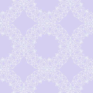Geometric lace pattern on lavender background