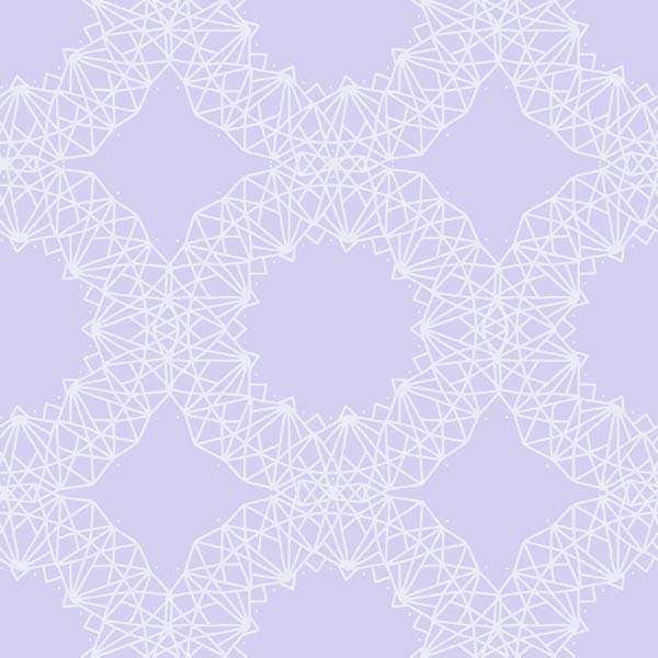 Geometric lace pattern on lavender background