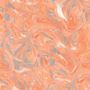 Abstract marbled pattern in coral and blue hues
