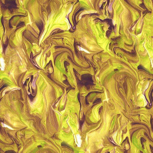 Abstract marbled pattern with swirling green and brown