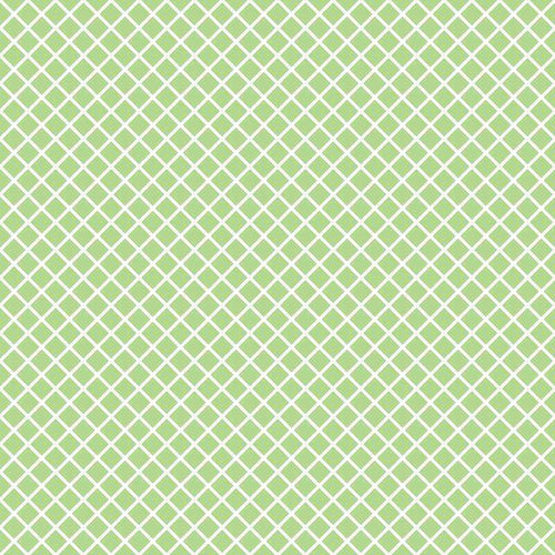 Lattice pattern in sage green and white