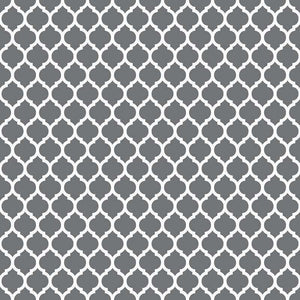 Seamless grayscale quatrefoil lattice pattern