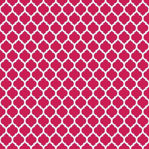 Seamless geometric trellis pattern in fuchsia on a white background
