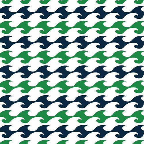 Stylized wavy pattern in a marine color palette