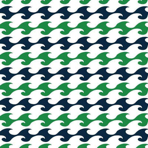 Stylized wavy pattern in a marine color palette