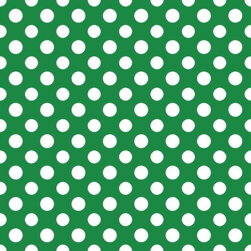 Green background with white polka dots pattern