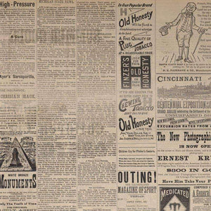 Assorted vintage newspaper clippings collage pattern