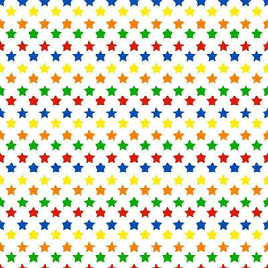 Multicolored star pattern on white background