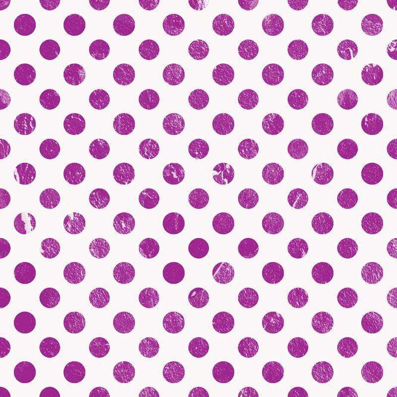 Purple polka dots on a white background