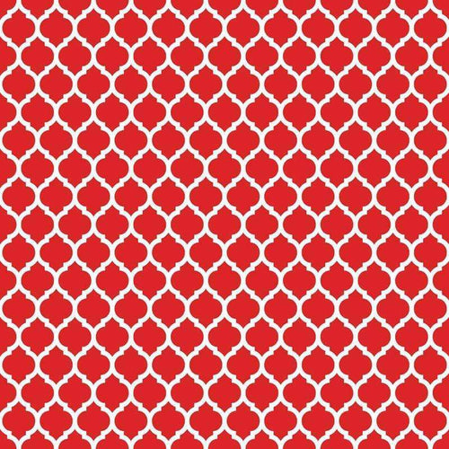 Seamless crimson red and white clover pattern