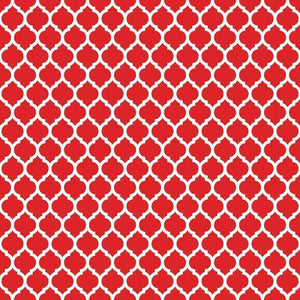 Seamless crimson red and white clover pattern