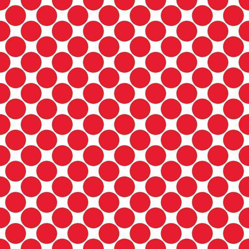 Seamless pattern of red circles on a white background