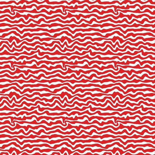 Wavy red and white pattern design