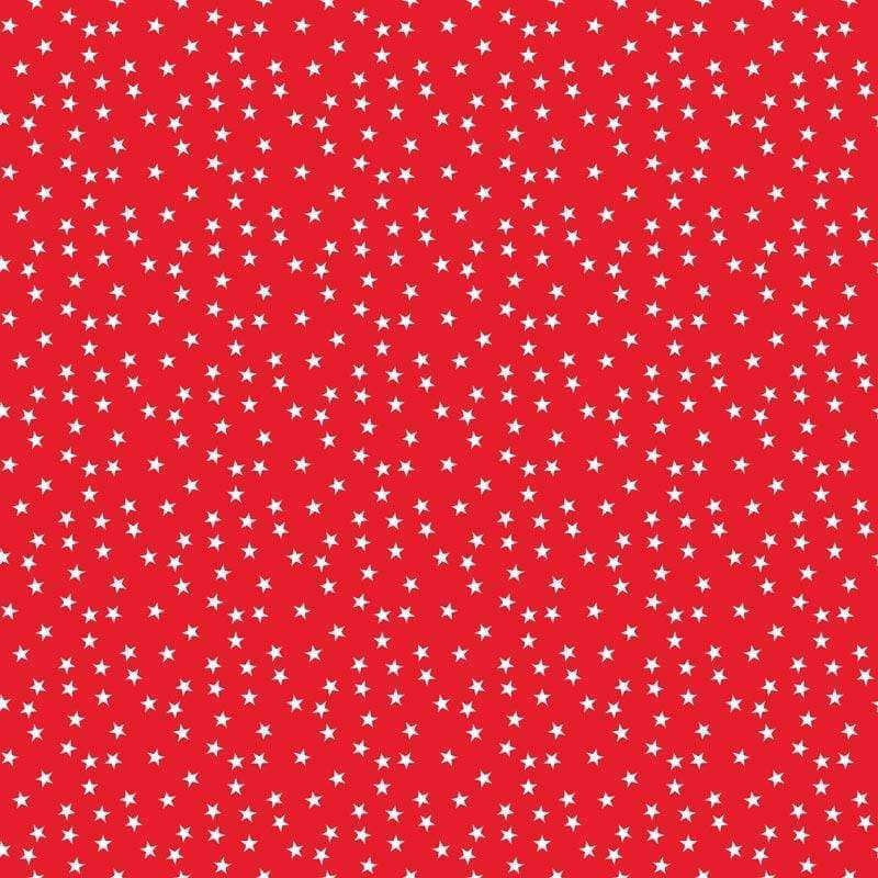 Red background with white stars repeating pattern