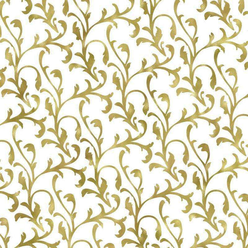 Elegant gold vine pattern on a cream background