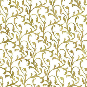 Elegant gold vine pattern on a cream background