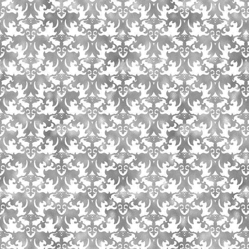 Seamless monochrome fleur-de-lis pattern on a textured background