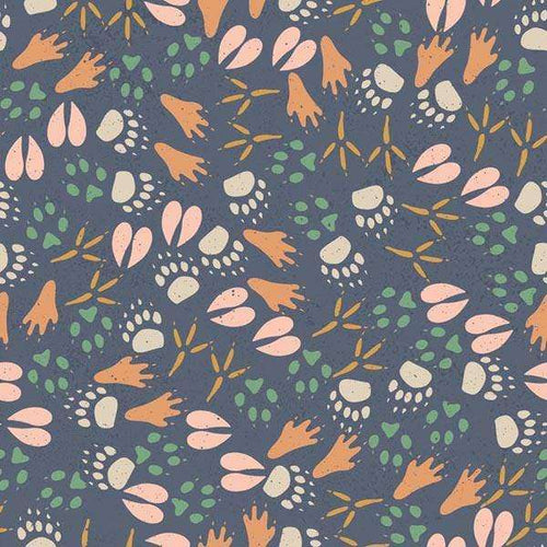 Whimsical forest pattern with leaves and plants