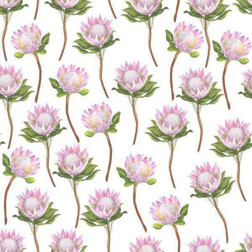 Watercolor painted pink clover flowers pattern