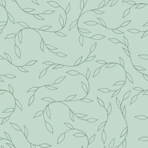 Soft sage green background with delicate willow branch outlines