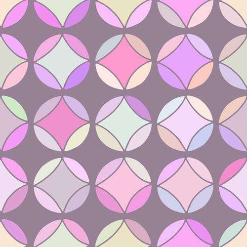 Abstract floral geometric pattern in pastel shades