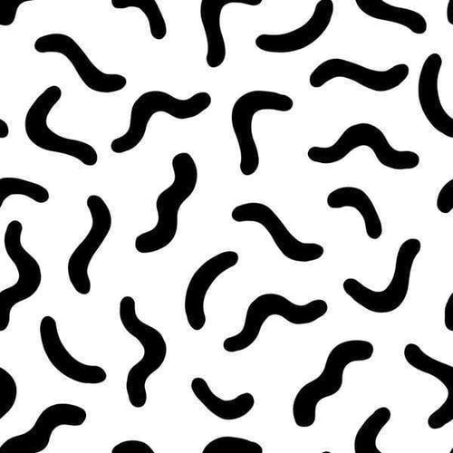 Abstract black wavy shapes on a white background