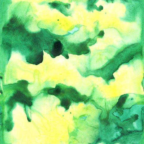 Abstract watercolor pattern in shades of green and yellow