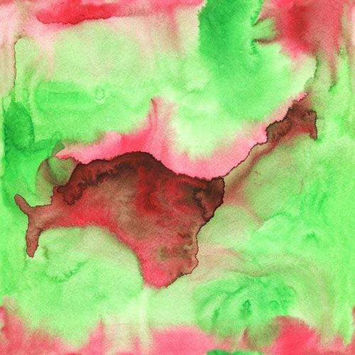 Abstract watercolor pattern with a blend of green and red