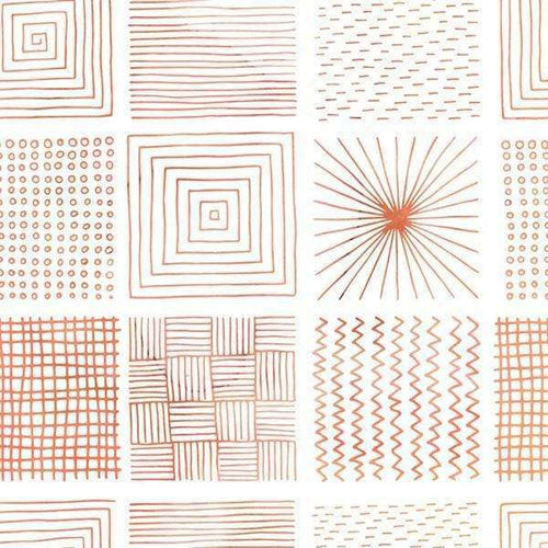 Assortment of geometric patterns in warm tones