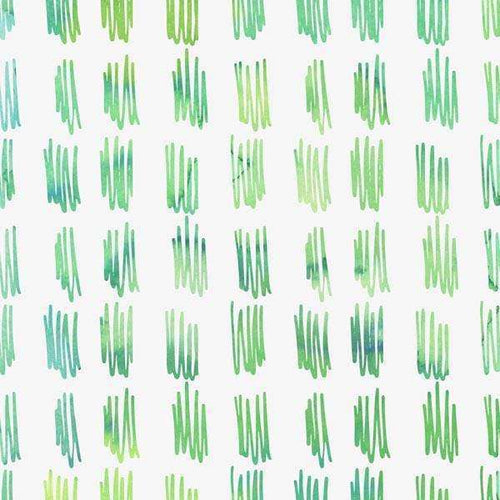 Seamless abstract pattern with watercolor strokes in shades of green