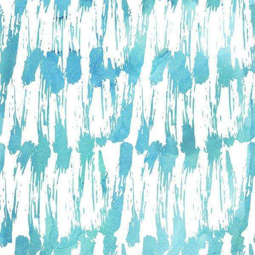 Abstract aquamarine brushstrokes on a white background