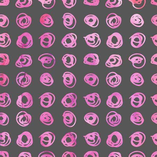 Abstract pink swirl patterns on a dark gray background