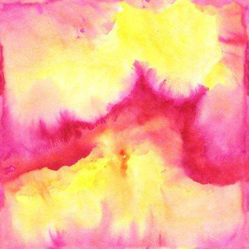 Abstract watercolor pattern in vibrant pink and yellow hues