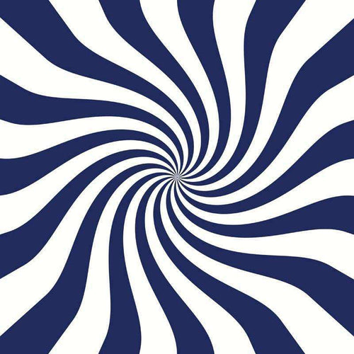 Optical illusion swirl pattern in navy and white